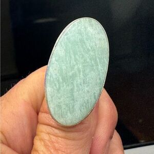 Amazonite 925 Silver Plated Handmade Ring US 5.5. Gorgeous!